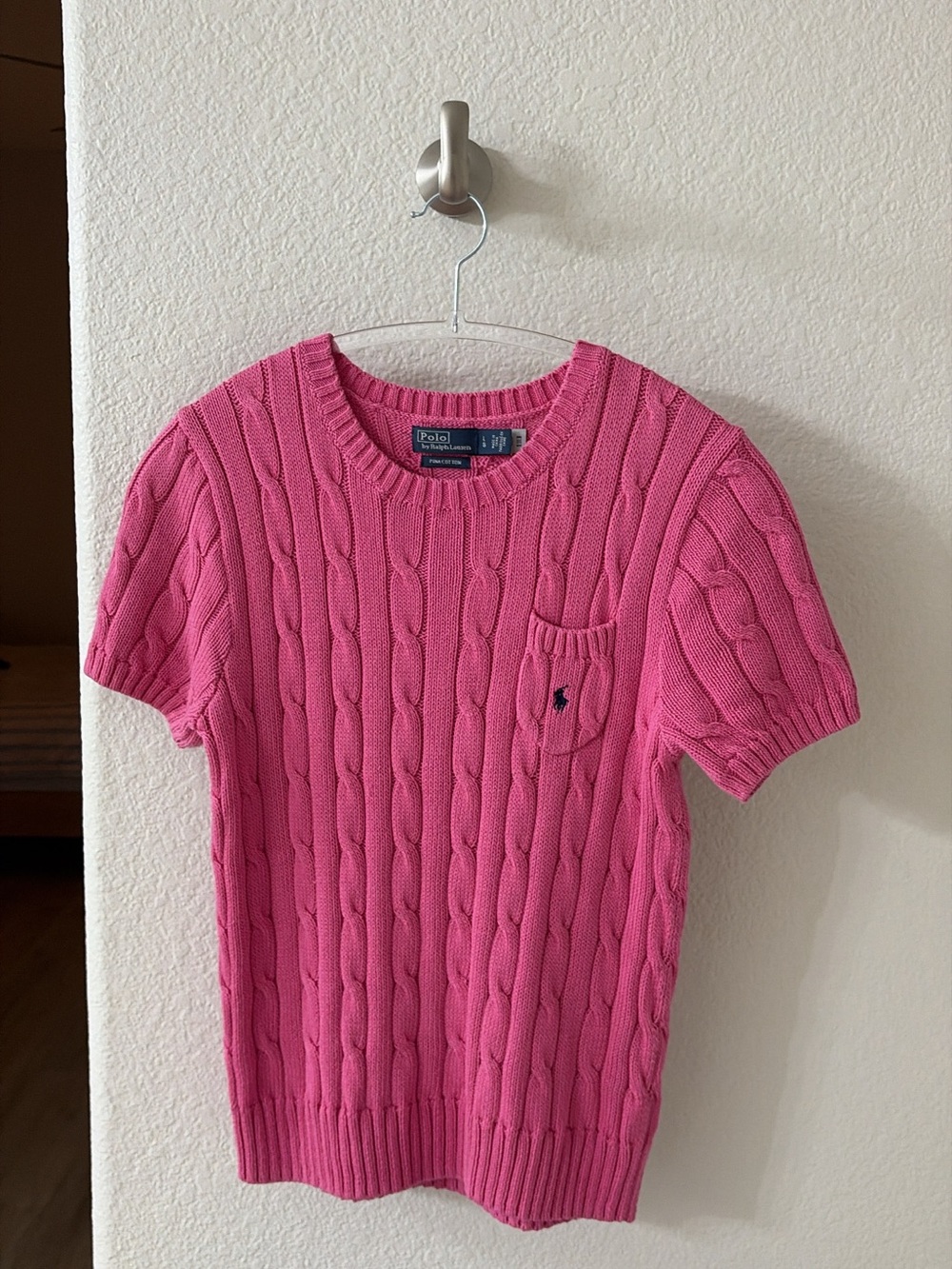 Polo Ralph Lauren Pink Pima Cotton Cable Knit Sweater 💗